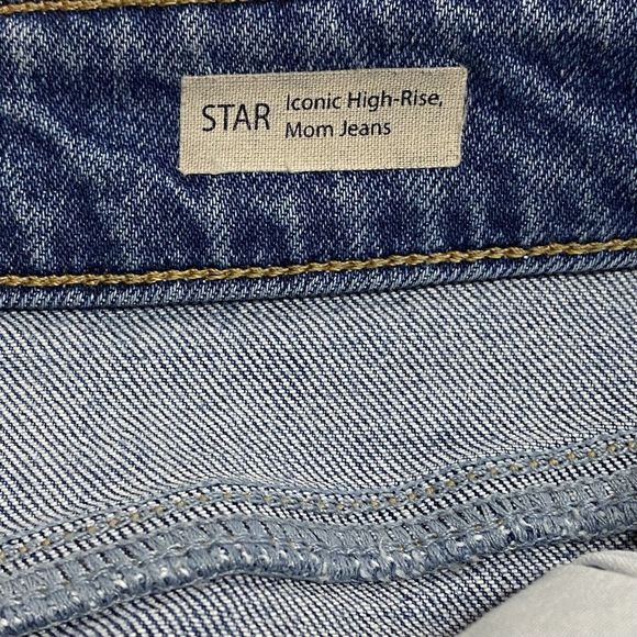 Mavi Star Iconic High Rise Mom Jeans Women’s W31 L28 Frayed Hems Ankle Blue - Picture 6 of 12